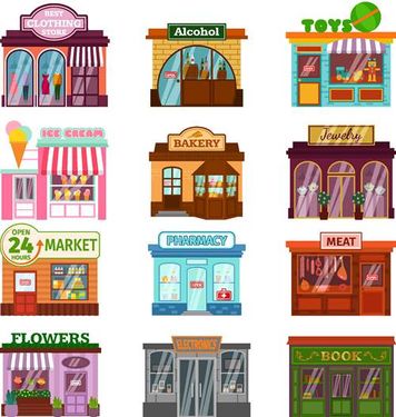 وکتور گالری پوشاک وکتور فروشگاه اسباب بازی