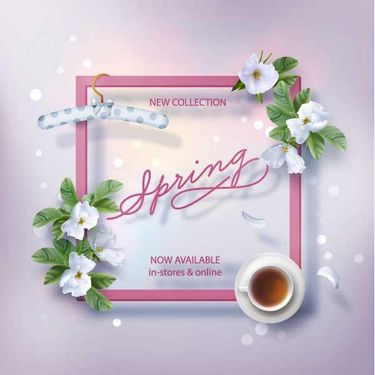 وکتور حاشیه گل طبیعی وکتور حاشیه شکوفه