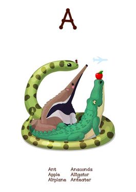 وکتور آموزش زبان انگلیسی وکتور حرف A