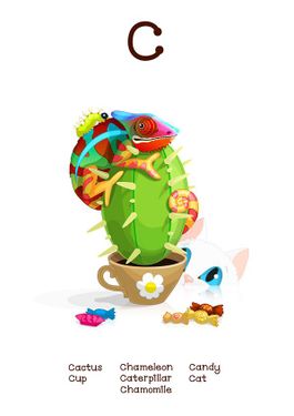 وکتور آموزش زبان انگلیسی وکتور حرف C