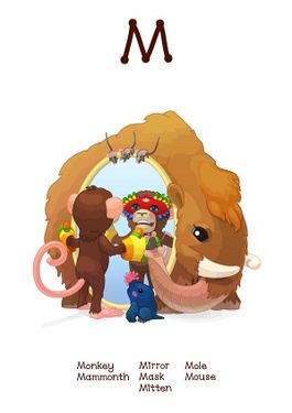 وکتور آموزش زبان انگلیسی وکتور حرف M