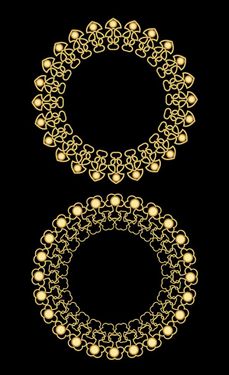 وکتور کادر گل طلایی وکتور قاب گل