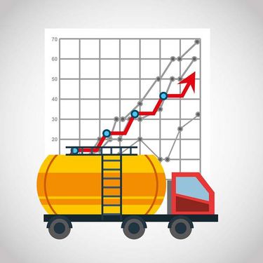 وکتور تانکر حمل سوخت وکتور نمودار افزایشی