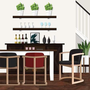 وکتور صندلی چوبی وکتور کافی شاپ