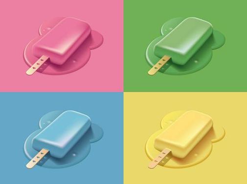 وکتور بستنی چوبی وکتور بستنی میوه ای