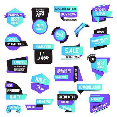 وکتور لیبل سه بعدی وکتور لیبل گرافیکی