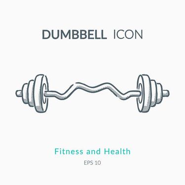 وکتور آیکن وزنه وکتور سالن پرورش اندام