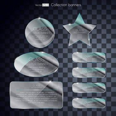 وکتور لیبل شفاف وکتور لیبل شیشه ای