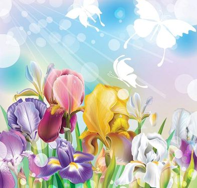 وکتور بک گراند گل وکتور حاشیه گل