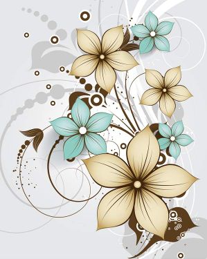 وکتور حاشیه گل وکتور  گل و بوته