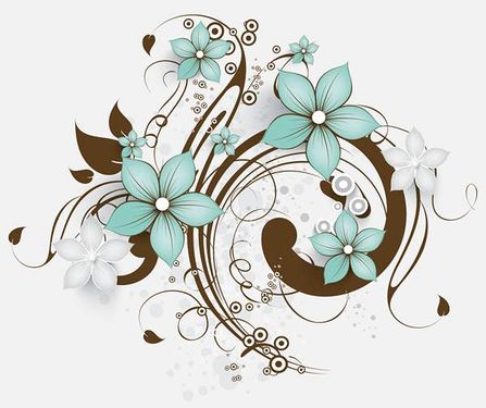 وکتور حاشیه گل وکتور  گل و بوته