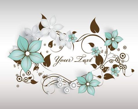 وکتور حاشیه گل وکتور  گل و بوته