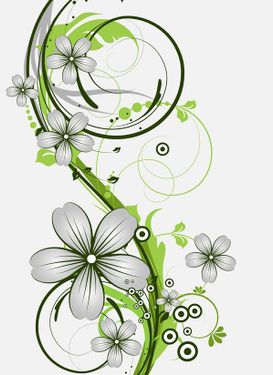 وکتور حاشیه گل وکتور  گل و بوته