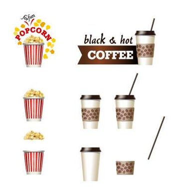 وکتور پاپ کورن وکتور قهوه