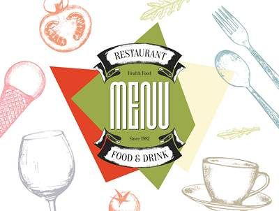وکتور منوی رستوران وکتور آشپزخانه