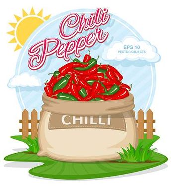 وکتور میوه فروشی وکتور فلفل قلمی تند