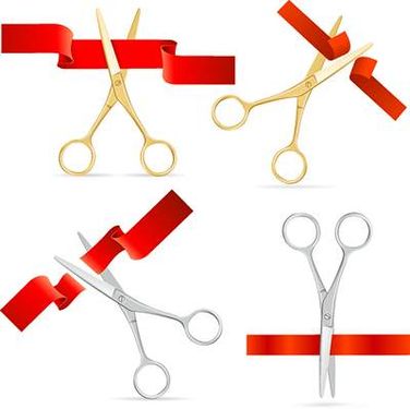 وکتو روبان قرمز وکتور قیچی