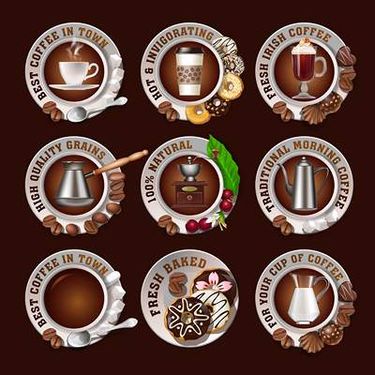 وکتور لیبل کافی شاپ وکتور فنجان قهوه