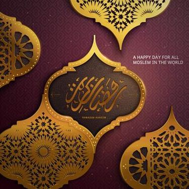 وکتور بک گراند تذهیب وکتور ماه رمضان