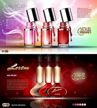 وکتور لوازم آرایشی و بهداشتی وکتور لاک ناخن