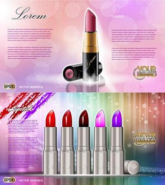وکتور لوازم آرایشی و بهداشتی وکتور رژ لب