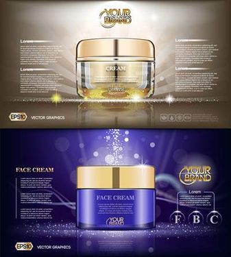 وکتور قوطی کرم وکتور لوازم آرایش