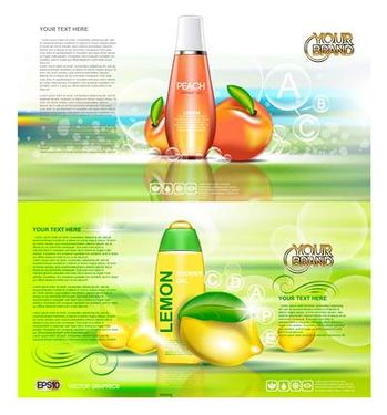 وکتور شامپو میوه ای وکتور شوینده بهداشتی