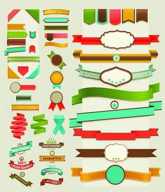 وکتور روبان گرافیکی وکتور لیبل