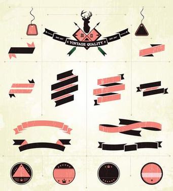 وکتور روبان گرافیکی وکتور لیبل