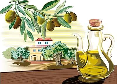 وکتور روغن زیتون وکتور شیشه روغن