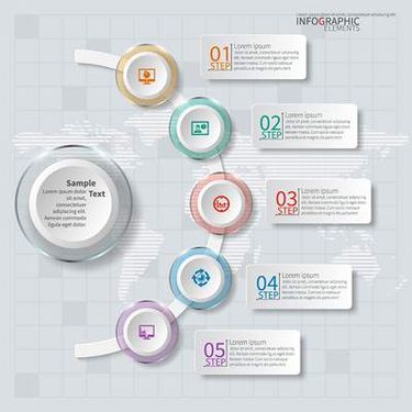 وکتور اینفوگرافی گرافیکی وکتور اینفوگرافی رنگی