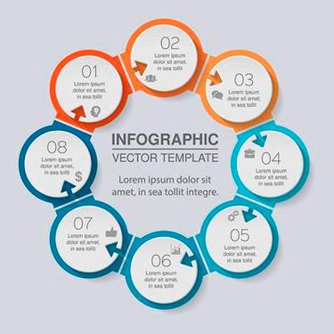 وکتور اینفوگرافی گرافیکی وکتور اینفوگرافی رنگی