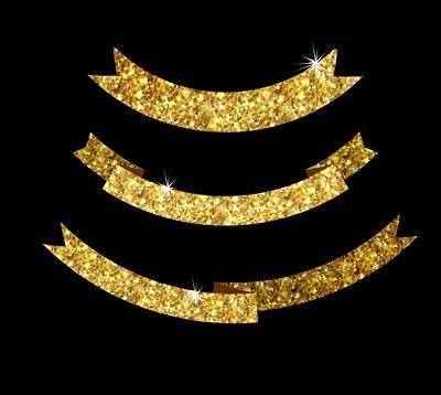 وکتور روبان طلایی وکتور لیبل وکتور برچسب