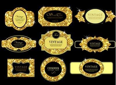 وکتور برچسب  طلایی وکتور لیبل وکتور برچسب