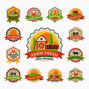 وکتور لوگوی محصولات کشاورزی ارگانیک