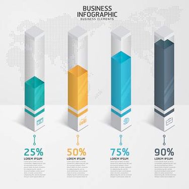 وکتور اینفوگرافی گرافیکی وکتور نمودار سه بعدی