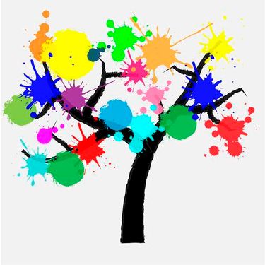 وکتور درخت رنگی وکتور درخت گرافیکی