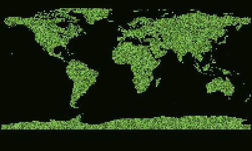 وکتور نقشه پیکسلی دنیا