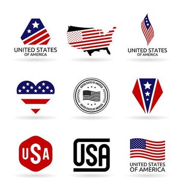 وکتور لوگو پرچم ایالات متحده آمریکا
