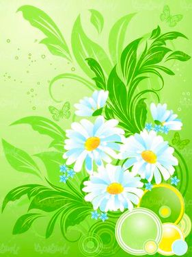 وکتور پس زمینه گل و بوته