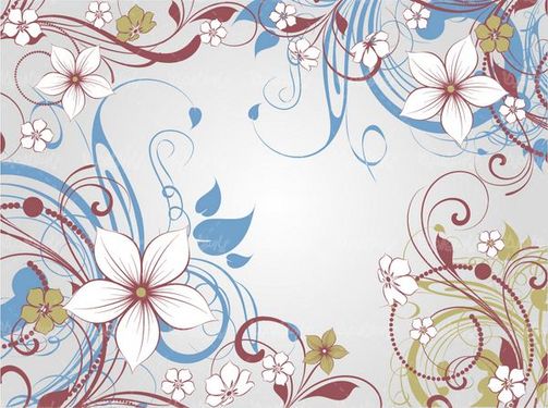 وکتور پس زمینه گل و بوته