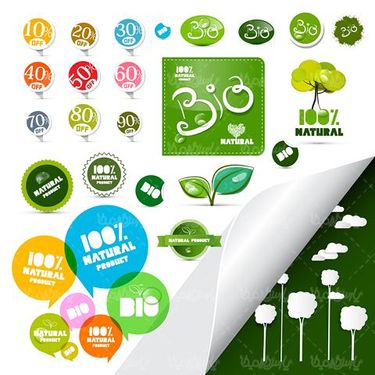 وکتور برچسب طبیعی