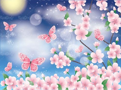 وکتور شکوفه بهاری