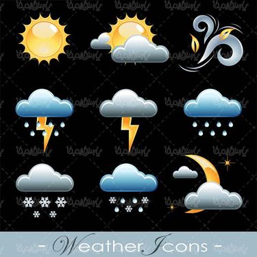 وکتور علائم هواشناسی