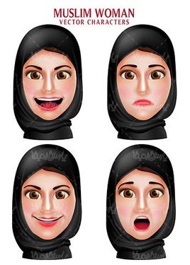 وکتور زن با حجاب
