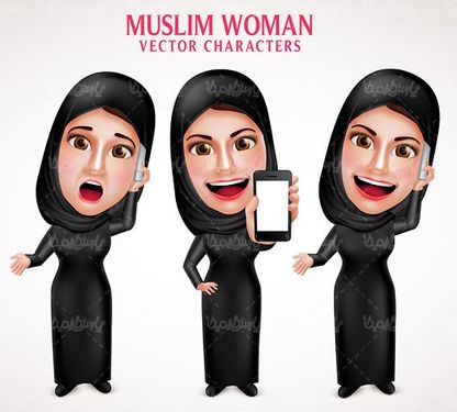 وکتور دختر با حجاب