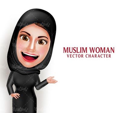 وکتور دختر با حجاب