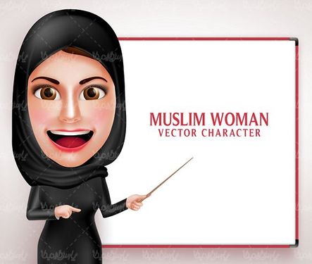 وکتور دختر با حجاب