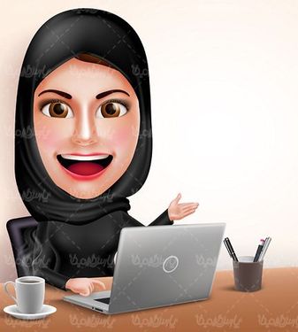 وکتور دختر با حجاب