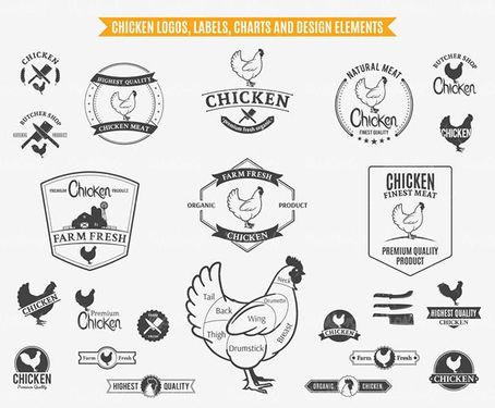 Chicken label vector